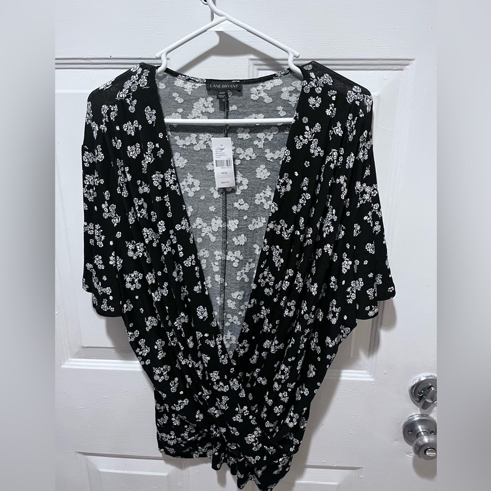 Lane Bryant short sleeve wrap shirt